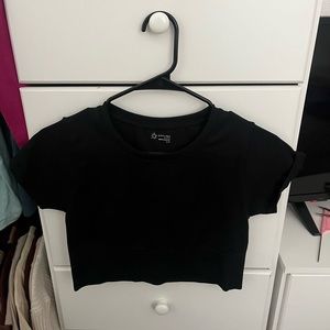 Black cropped, off-line by aerie shirt